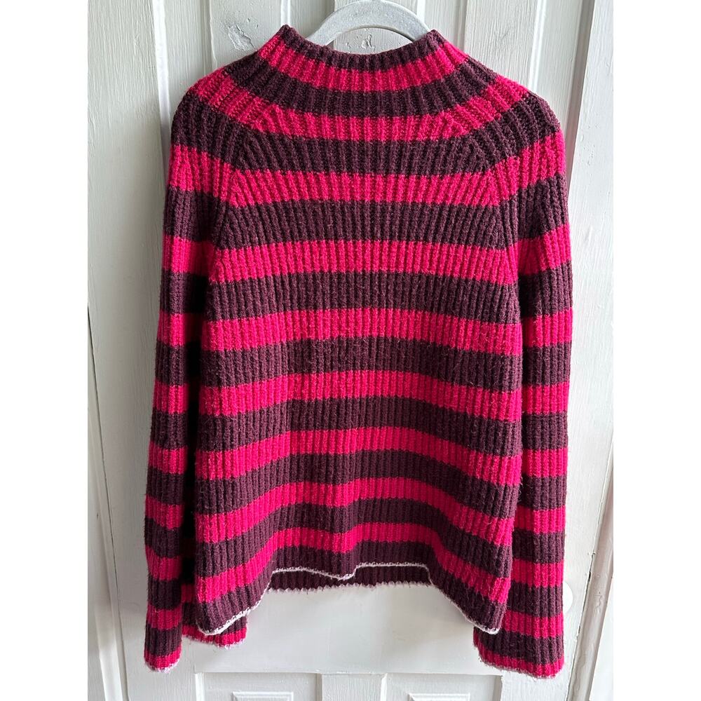 Maeve by Anthropologie Striped Yak Blend Sweater – Pink & Brown | Size Medium - Picture 2 of 9